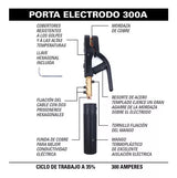 Porta Electrodo Hela 300 A Para Máquina De Soldar