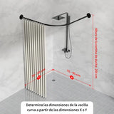 Cortina Ducha Tela Impermeable Barra Telescópica