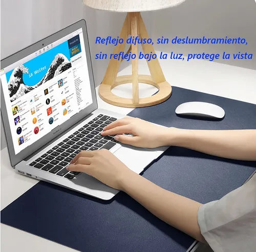 Alfombrilla Mousepad De Cuero Impermeable Reversible 60x30cm