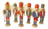 Set 6 Soldados Cascanueces Navideños De Madera 12cm /navidad