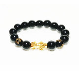 Pixiu Feng Shui - Pulsera De Obsidiana Negra 11 Mm