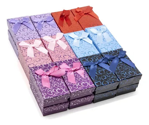 Set 24 Cajas 5x8 Con diseño Corazones