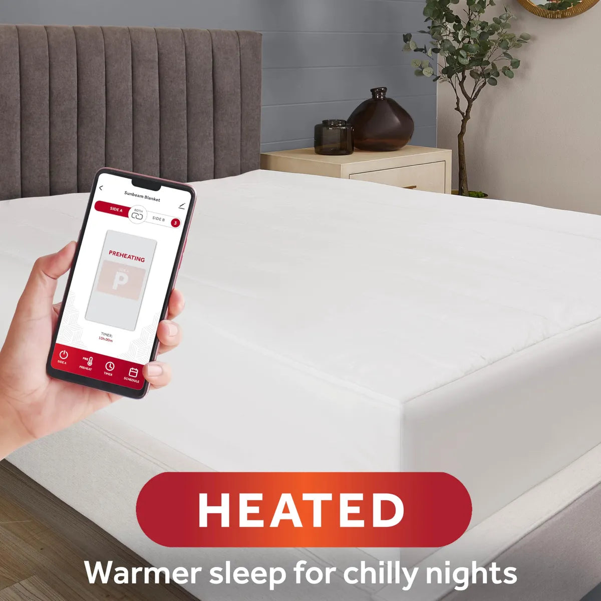 Colchón Sunbeam, manta eléctrica con conexión Wi-Fi, tamaño queen