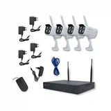 Kit de Seguridad WiFi NVR 8 Canales + 4 Cámaras Bullet 3MP JDVision | Vigilancia Inteligente Full HD+