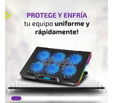 Base Ventilador Enfriador Notebook 6 Fans Lcd Rgb Hasta 17 Color 52049
