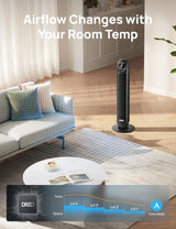Dreo Ventilador De Torre Para Dormitorio Con Control Remoto Alexa 110v