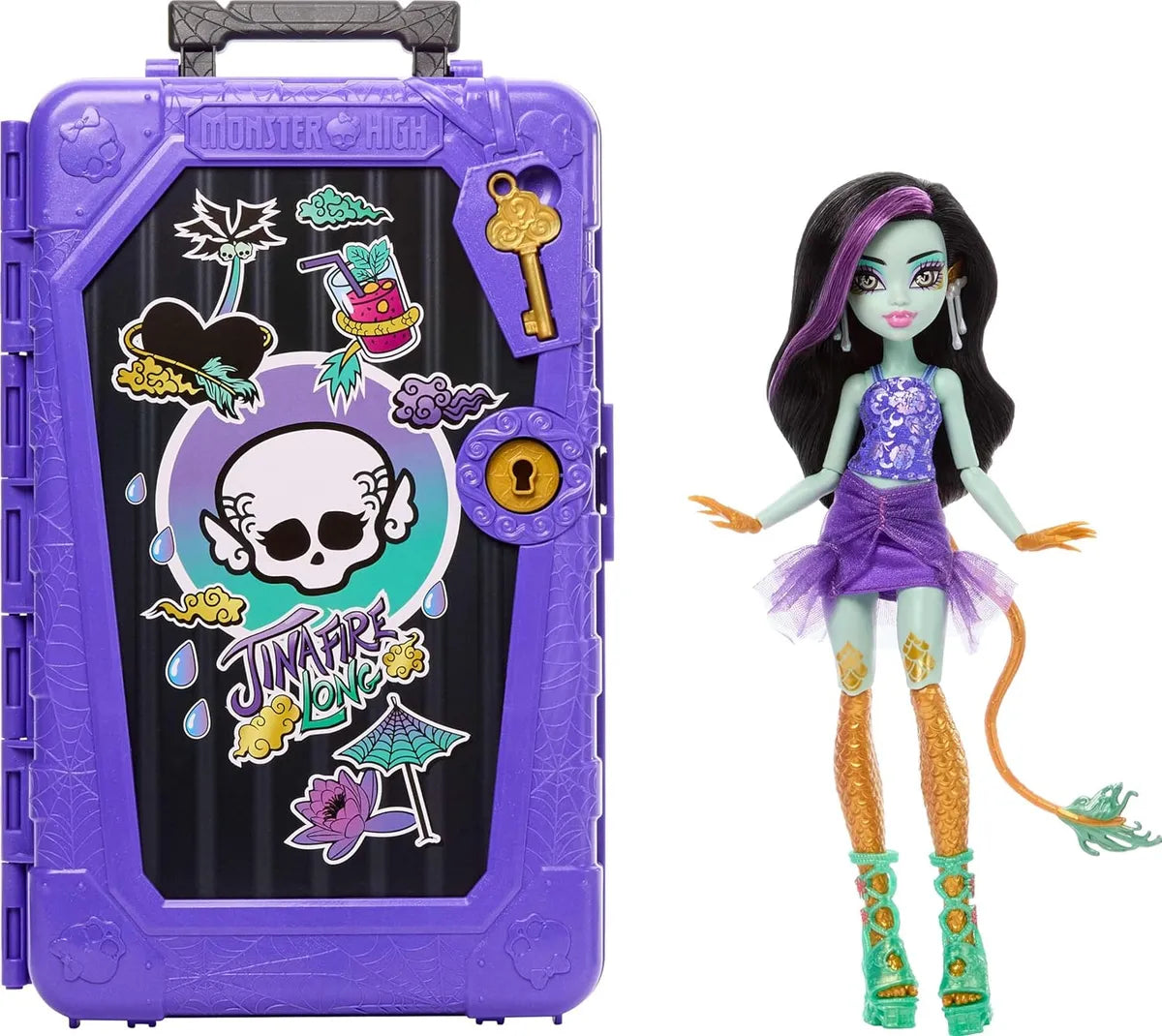 Monster High Jinafire Largo, Muñeca, Accesorios, Skulltimate