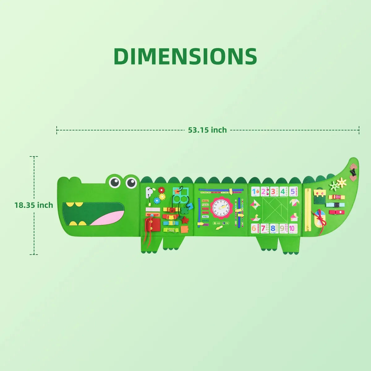 Tablero sensorial interactivo Cocodrilo de Rivibou Montessori de 3 a 6 años
