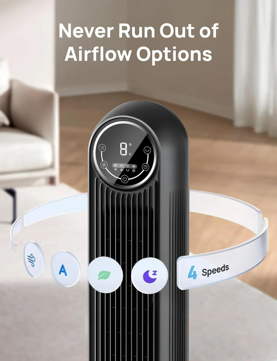 Dreo Ventilador De Torre Para Dormitorio Con Control Remoto Alexa 110v