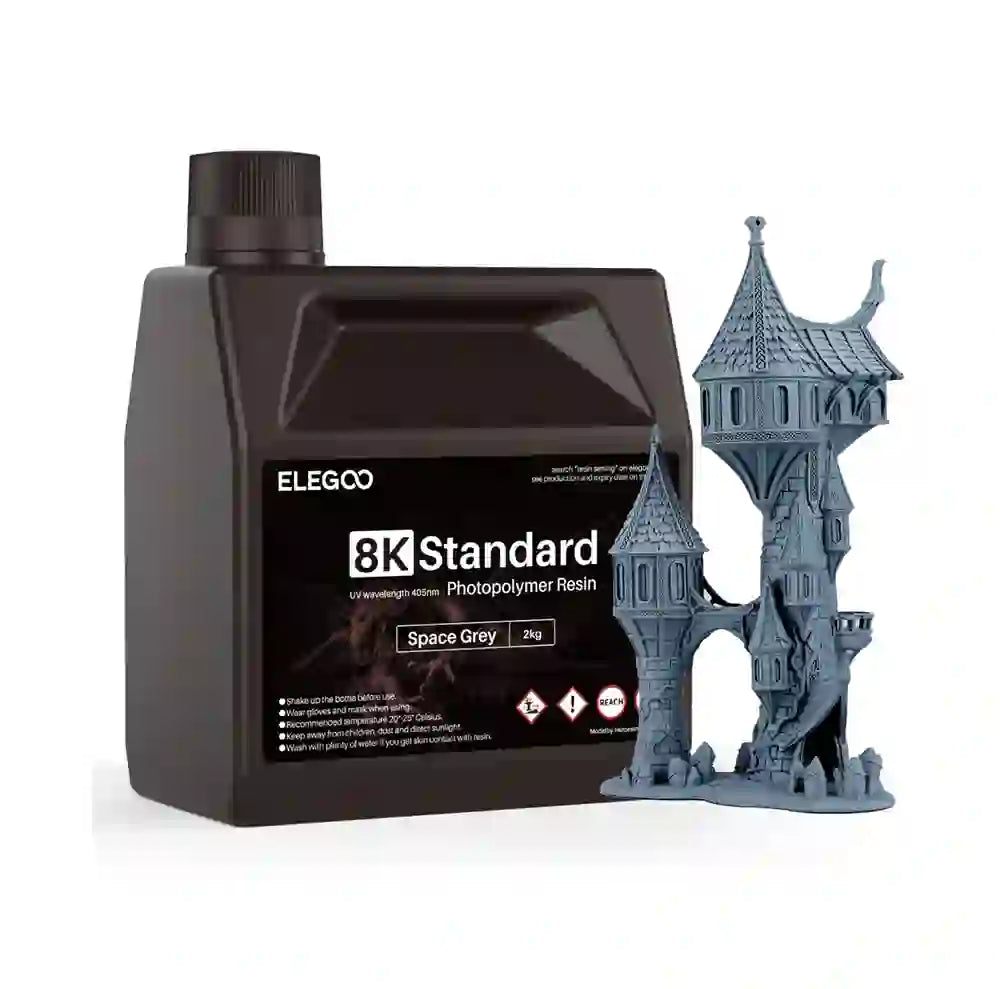 Resina ELEGOO 8K Standard Space Grey 2 kg para Impresión 3D