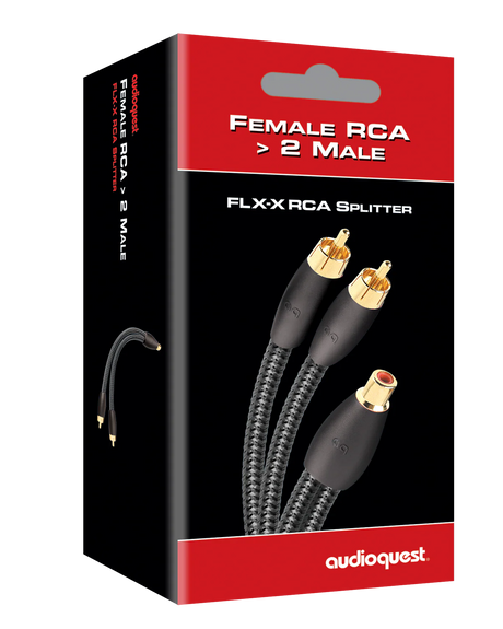 AudioQuest Convertidor FLX-X RCA Hembra a 2 RCA Macho | Adaptador Hi-Fi Premium 15 cm