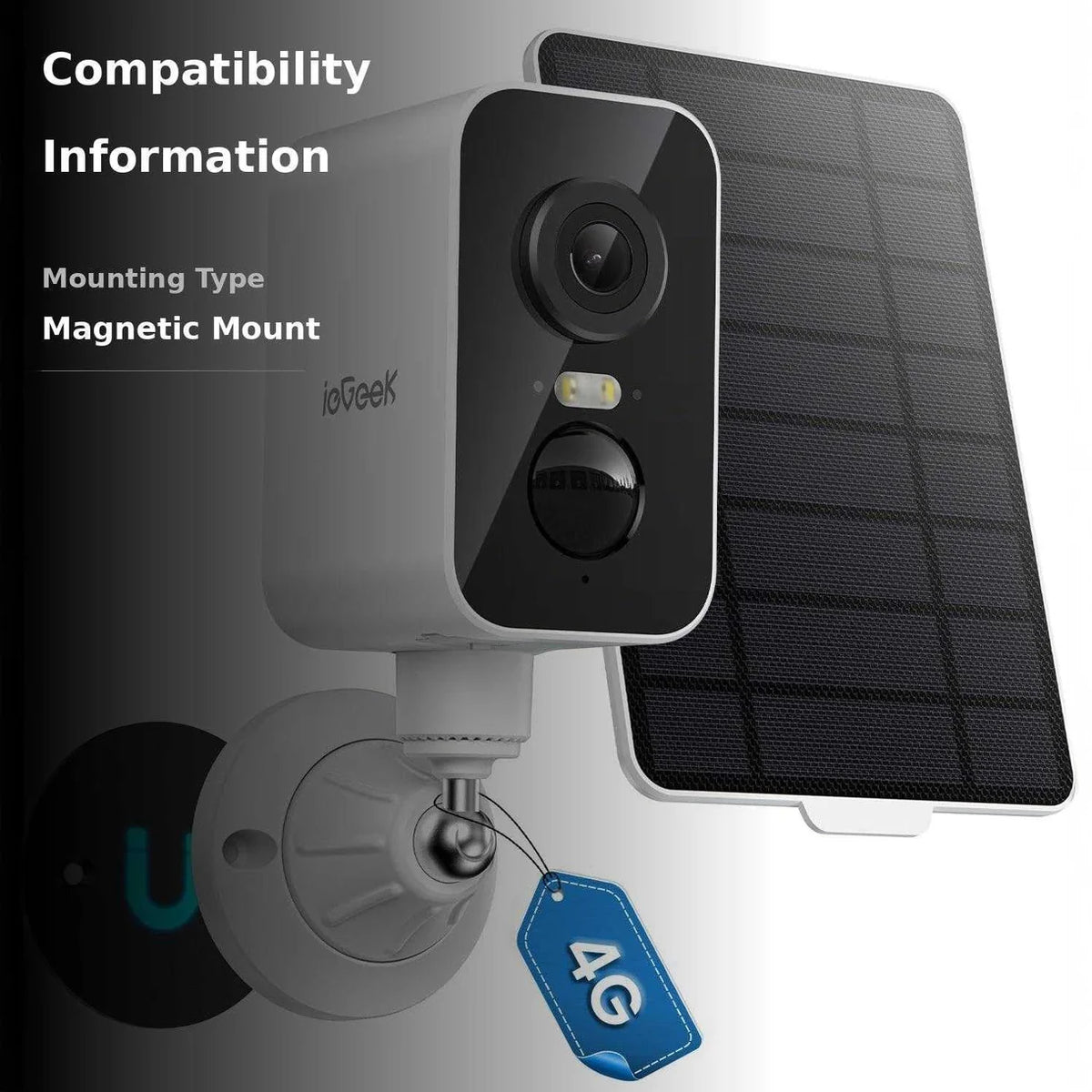ieGeek ZY-G2 Cámara de Seguridad 4G LTE 2K con Panel Solar, Batería 9000 mAh y Visión Nocturna