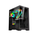 Gabinete Kronos Crystal Black RGB ATX, Panel Vidrio, USB 3.0