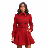 Abrigo Largo para Mujer con Cinturón | Estilo Elegante Tipo Lana | Otoño Invierno