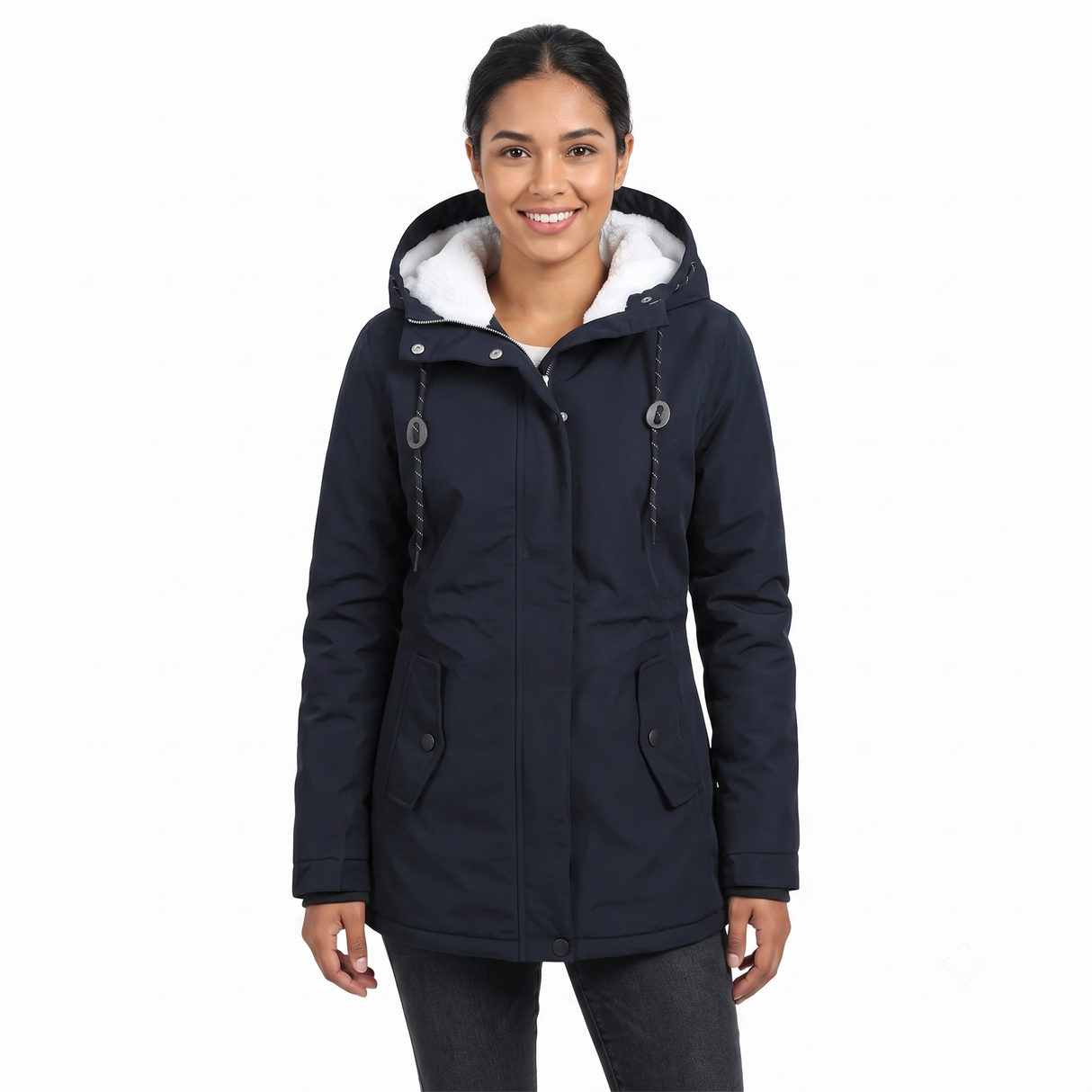 Chaqueta Acolchada de Algodón para Mujer con Capucha | Abrigo Cálido Casual | Invierno