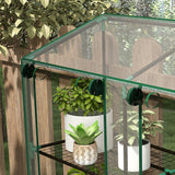 Invernadero Portátil Outsunny Tipo Lean-To con 6 Repisas | Cubierta PE | 143 × 46 × 151 cm