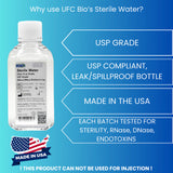 Agua Estéril USP Ultra Pura UFC Bio | RNase/DNase Free | Libre de Endotoxinas | Fabricada en EE.UU.