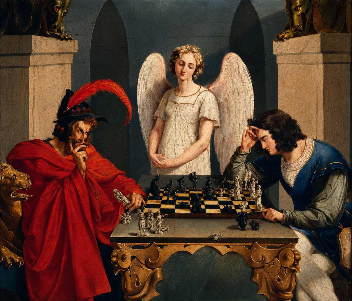 Cuadro Canvas "Los Jugadores de Ajedrez" – Friedrich August Moritz Retzsch