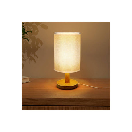 Lámpara de mesilla de noche de madera maciza. (OPENBOX)