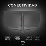 Monitor Gamer Curvo Caixun 34  Wqhd Va 1500r 165hz Hdmi Dp Tipo C Usb 1m C34c2wq