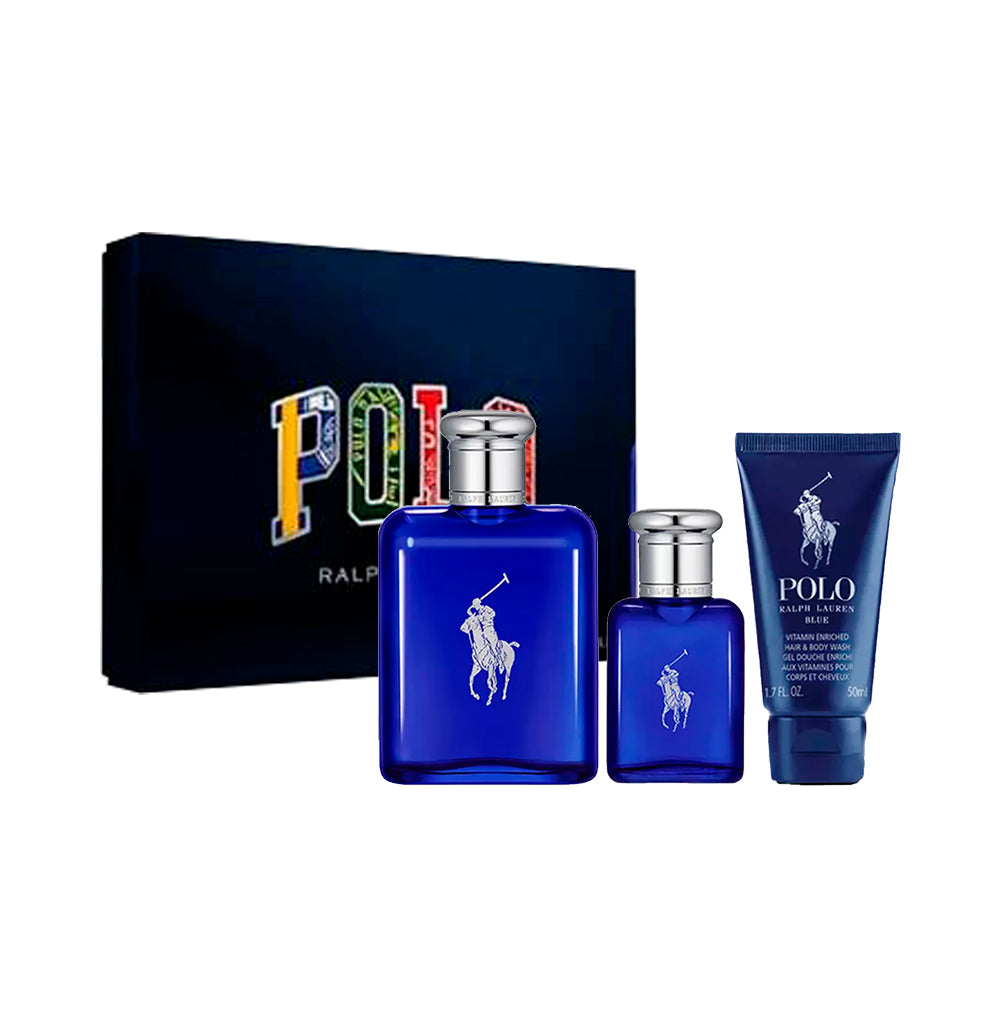 Set Ralph Lauren Polo Blue Eau de Toilette 3 Piezas | EDT 125 ml + EDT 15 ml + Hair & Body Wash 50 ml