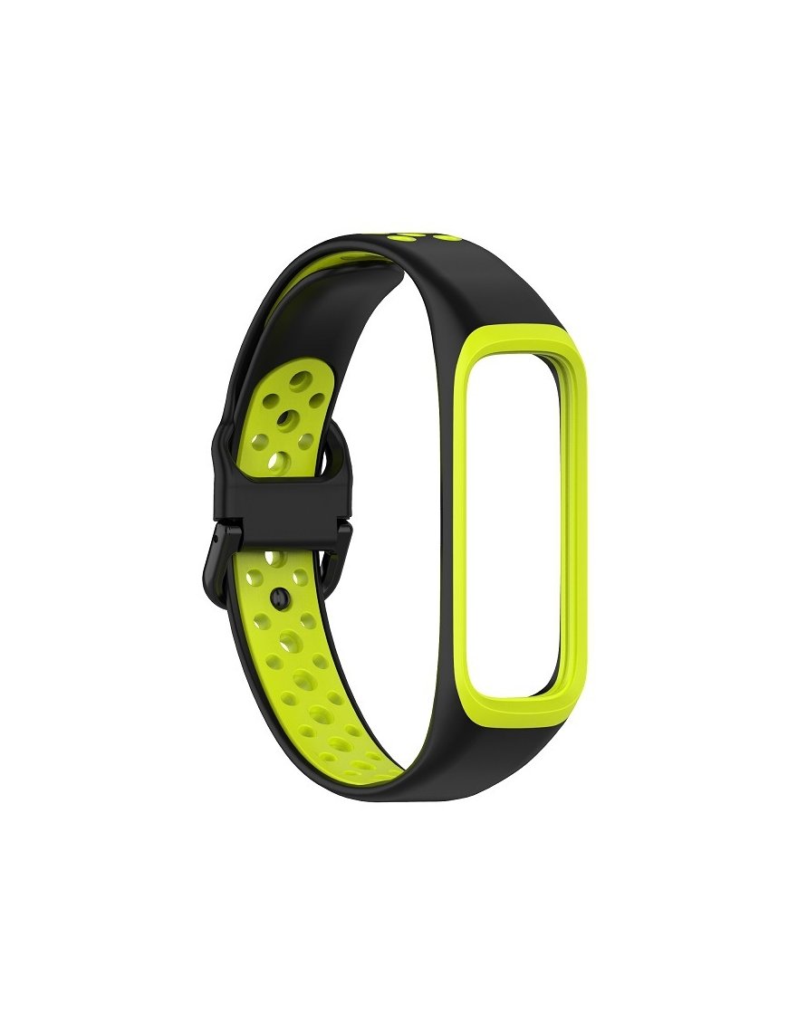 Correa de reloj de silicona de dos colores para Samsung Galaxy Fit 2 SM-R220