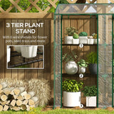 Invernadero Portátil Outsunny Tipo Lean-To con 6 Repisas | Cubierta PE | 143 × 46 × 151 cm