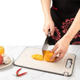 Tabla de cortar Eco Smart: superficie antideslizante de 2 caras con afilador de cuchillos oculto