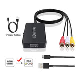 Convertidor de vídeo y audio compuesto compatible con HDMI a AV RCA CVB, compatible con PAL/NTSC para TV Stick, Android TV Box.