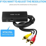 Convertidor de vídeo y audio compuesto compatible con HDMI a AV RCA CVB, compatible con PAL/NTSC para TV Stick, Android TV Box.