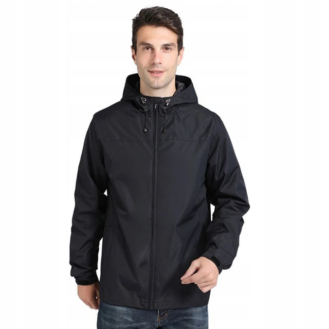 Chaqueta Corta Viento Termica Impermeable Outdoor Hombre-negro