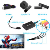 Convertidor de vídeo y audio compuesto compatible con HDMI a AV RCA CVB, compatible con PAL/NTSC para TV Stick, Android TV Box.
