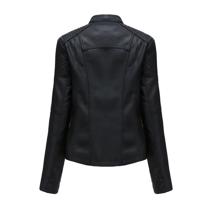 Chaqueta Mujer Eco-Cuero Sintético Color Sólido Multicolor | Estilo  Urbano Vintage