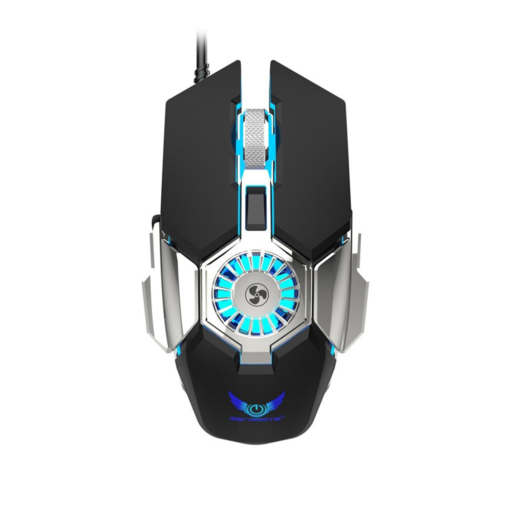 Mouse Gamer Zerodate G22 con Ventilador Silencioso y Iluminación RGB Ajustable