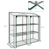 Invernadero Portátil Outsunny Tipo Lean-To con 6 Repisas | Cubierta PE | 143 × 46 × 151 cm