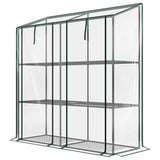 Invernadero Portátil Outsunny Tipo Lean-To con 6 Repisas | Cubierta PE | 143 × 46 × 151 cm