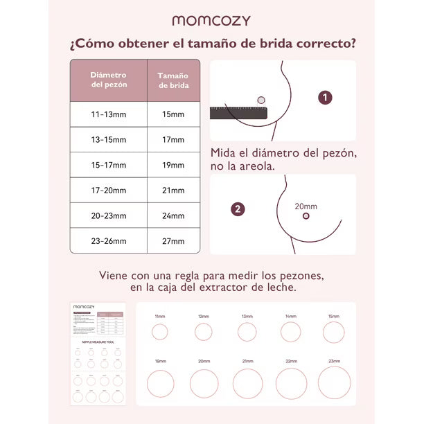 Momcozy Extractor de Leche Eléctrico Portátil Mobile Flow|M9, 1 Paquete, Rojo