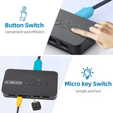 DGODRT KVM HDMI 4 Puertos USB 4K 30Hz – Para 4 Computadores