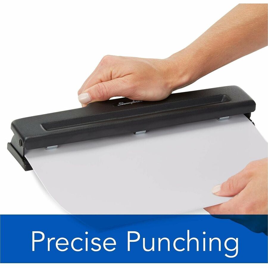 Perforadora de Papel Swingline Light Duty Ajustable 2 y 3 Orificios | Capacidad 10 Hojas | Color Negro