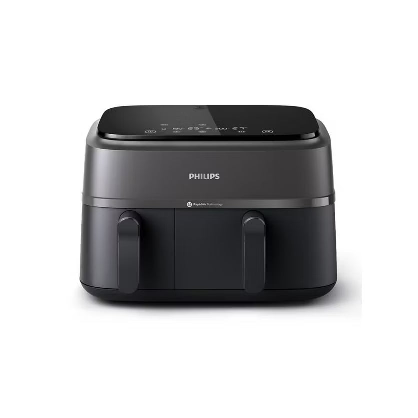 Freidora Philips Serie 3000 Doble Cesta 9.5L Negra 110V | Air Fryer Dual Basket con Tecnología RapidAir 110V