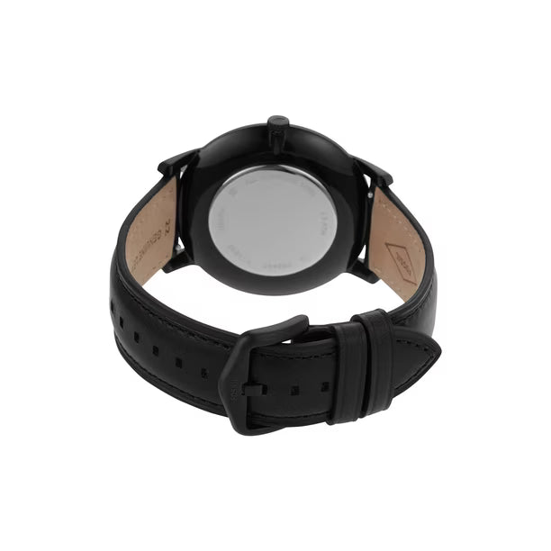 Reloj Fossil Minimalist FS5447 de Acero Inoxidable y Cuero Negro