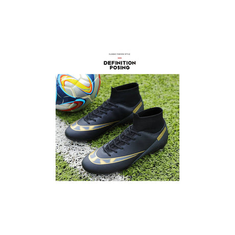 Zapatos de fútbol turf hightop tf para hombre-negro  OPENBOX