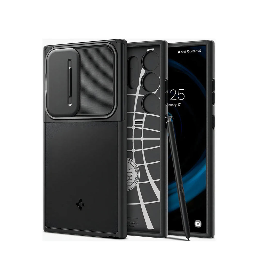 Funda Para Samsung S24 Ultra Spigen Optik Armor Híbrida Color Negro Liso