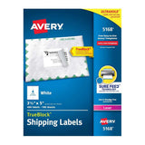 Avery 5168 TrueBlock Etiquetas Adhesivas para Envíos 3,5 x 5 Pulgadas – 400 Unidades