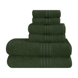 Juego de Toallas BOUTIQUO 6 Unidades 100% Algodón – Verde Oliva