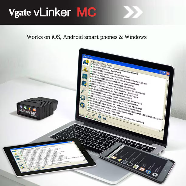 Escáner Automotriz Bluetooth OBD2 Vgate vLinker MC para Android y Windows