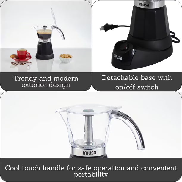 Cafetera Eléctrica IMUSA Espresso 3 o 6 Tazas Negra | Usada Certificada