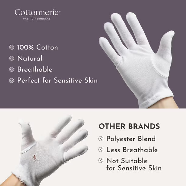 Guantes Hidratantes Cottonnerie Basics 100% Algodón – 4 Pares Talla S