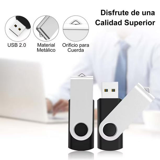 Pack de 5 Unidades, Pendrive de 64 GB Memoria USB Metálico USB 2.0