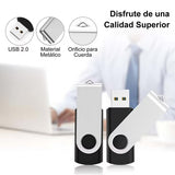 Pack de 5 Unidades, Pendrive de 64 GB Memoria USB Metálico USB 2.0